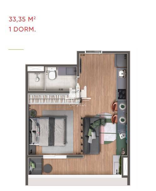 Apartamento à venda com 1 quarto, 33m² - Foto 8