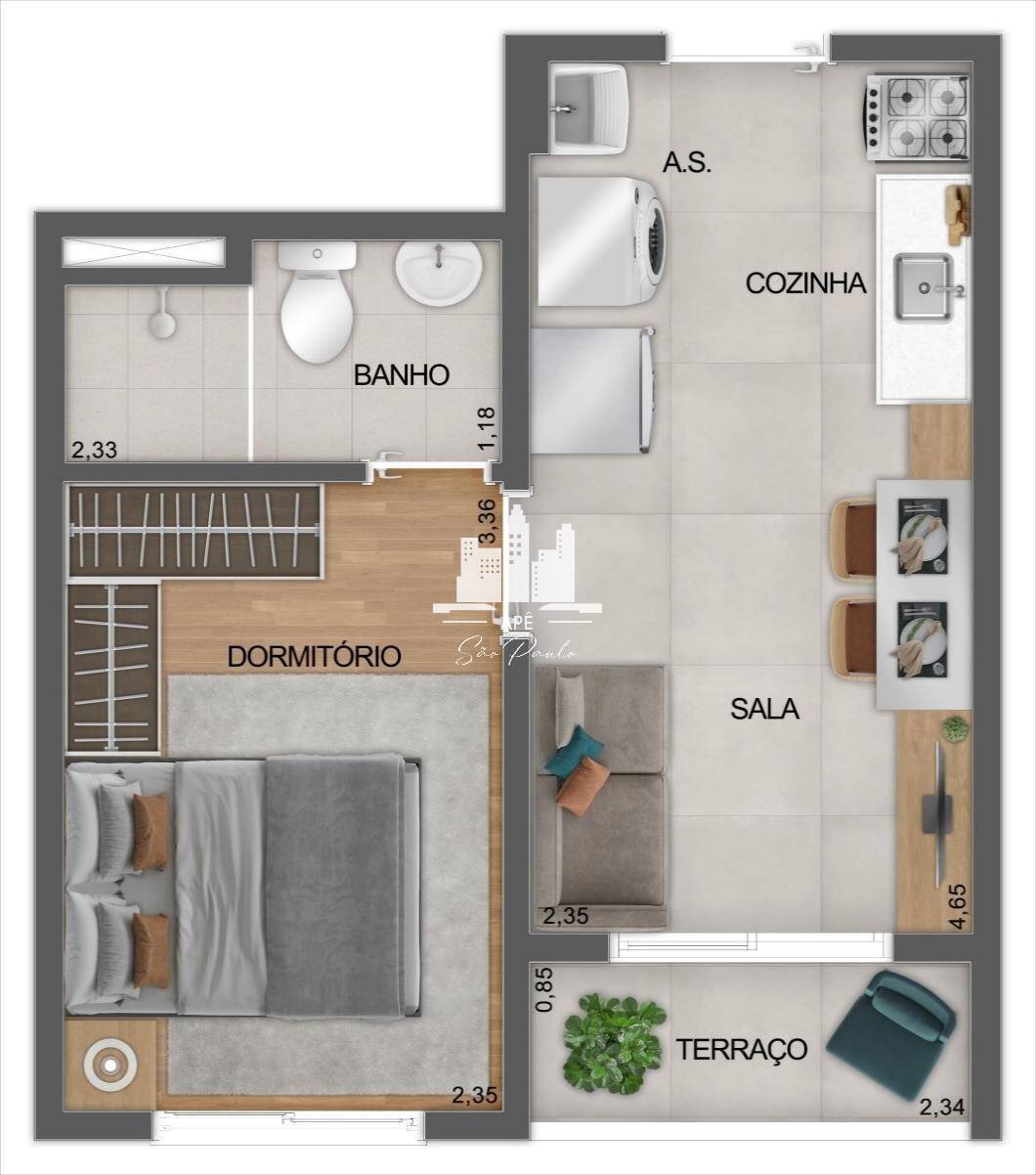 Apartamento à venda com 1 quarto, 27m² - Foto 13